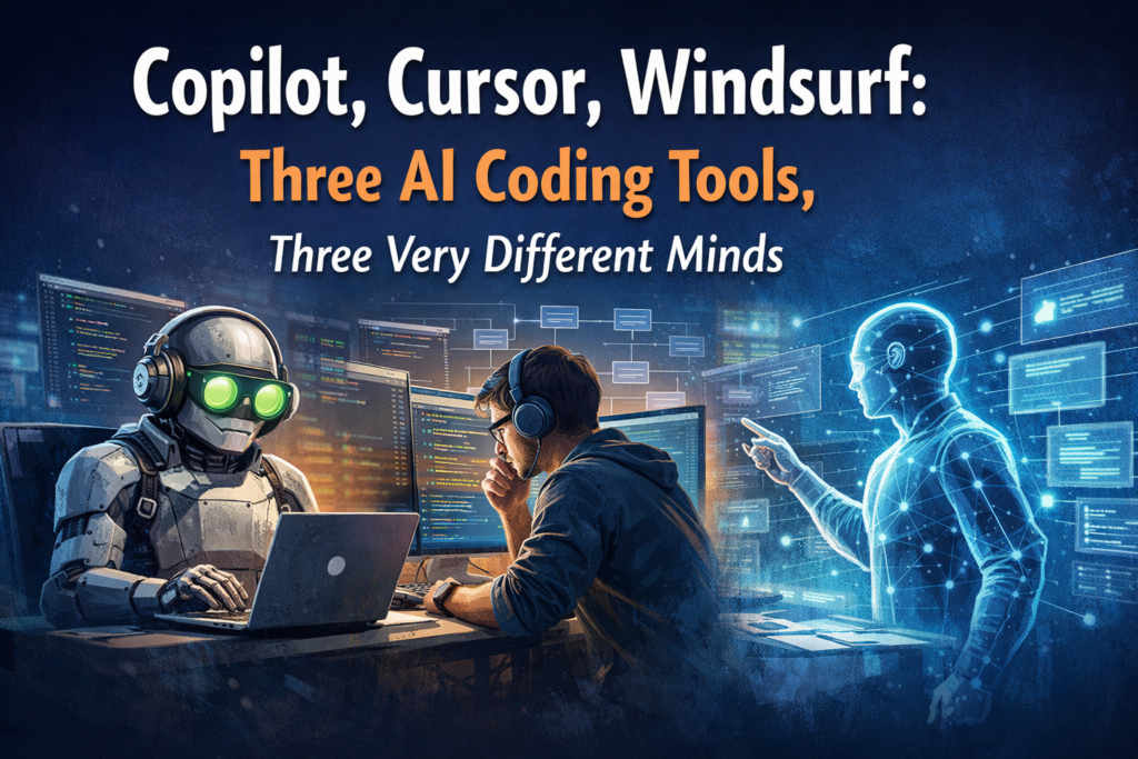Copilot, Cursor, Windsurf: Three AI Coding Tools, Three Very Different Minds